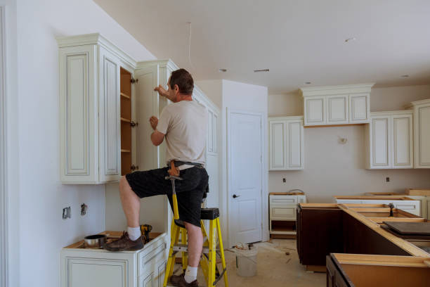 Kitchen island installation in Conroe by JMT Kitchen Cabinet